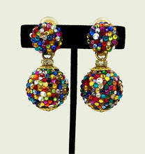 Load image into Gallery viewer, Ambiance by Bernadette Earrings Multi-Color Crystal Ball
