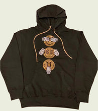 Load image into Gallery viewer, Ambiance by Bernadette Hoodie EMOJ BLACK HOODIE WITH CRYSTAL SHOELACE TIE