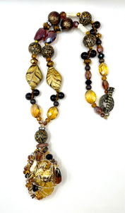 Multicolor Pendant with Assorted Semi Precious Beads