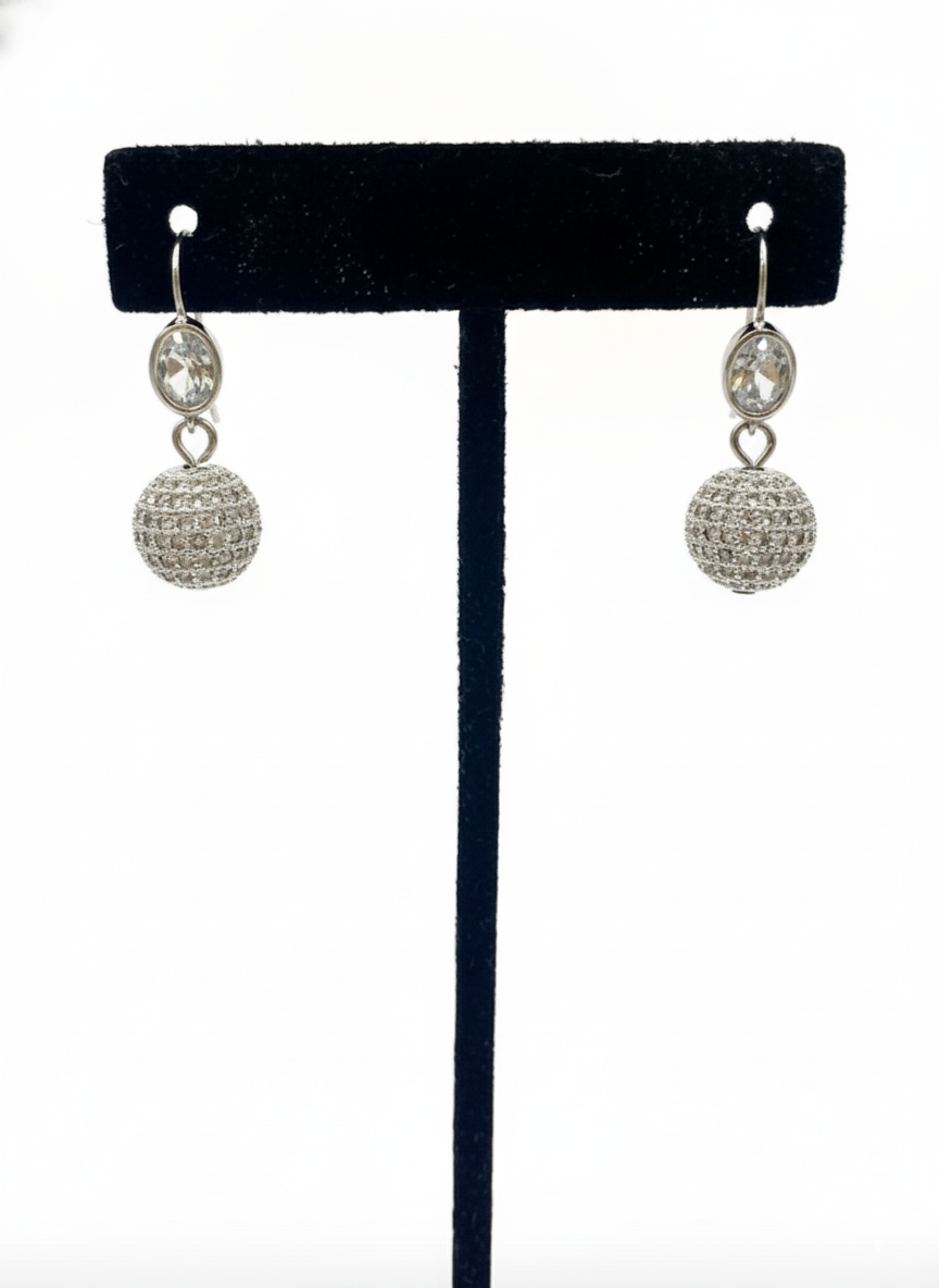 Pave Crystal Ball Studs