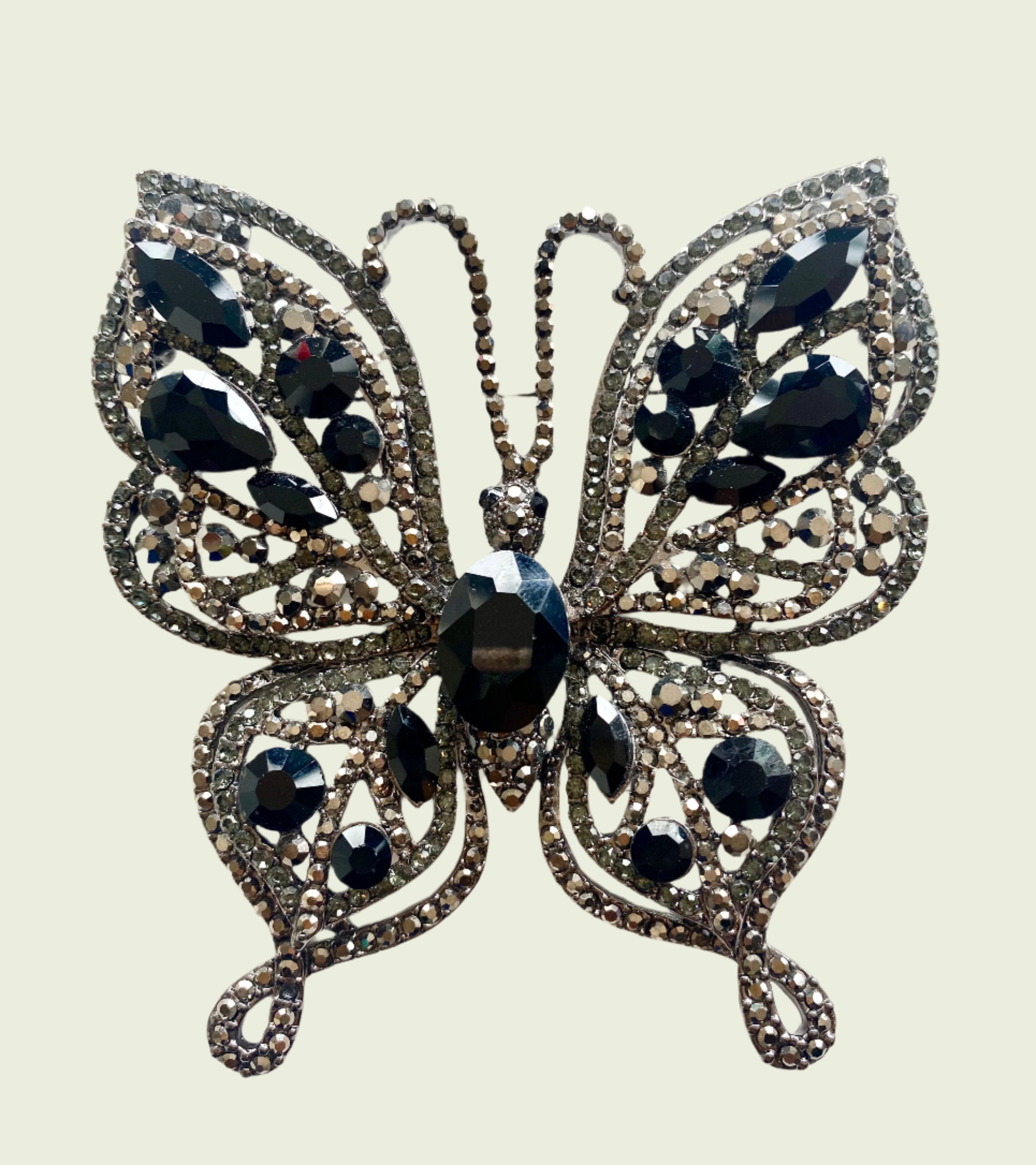Ambiance by Bernadette Brooch Black Butterfly Crystal Brooch