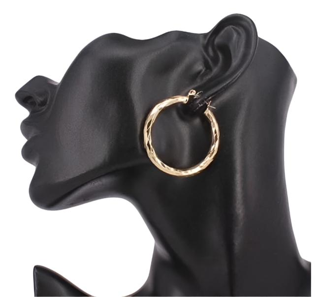 Ambiance by Bernadette Earrings Gold Plated Brass Hoop Earrings