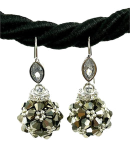 Ambiance by Bernadette Earrings Hematite Crystal Bead Earrings