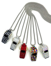 Load image into Gallery viewer, Ambiance by Bernadette Necklace Crystal Paved Whistle Necklace
