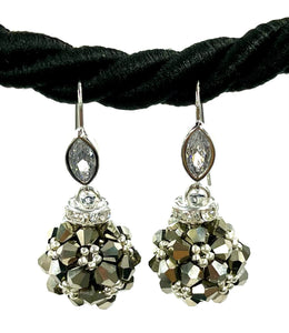 Hematite Crystal Bead Earrings