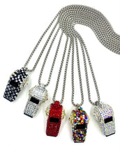 Load image into Gallery viewer, Crystal Paved Whistle Necklace
