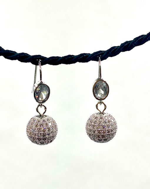 Pave Ball Earrings