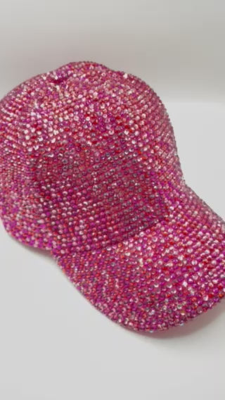 Pink Swarovski and Preciosa Crystal Cap