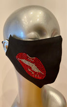 Load image into Gallery viewer, HOODIE-CRYSTAL LIPS/WINGS ON BACK/CRYSTAL LACE TIE
