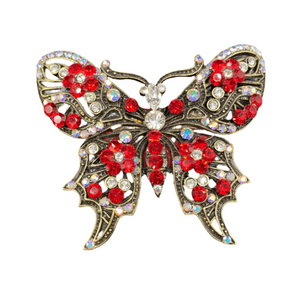 Ambiance by Bernadette Crystal & Brass Butterfly Pin