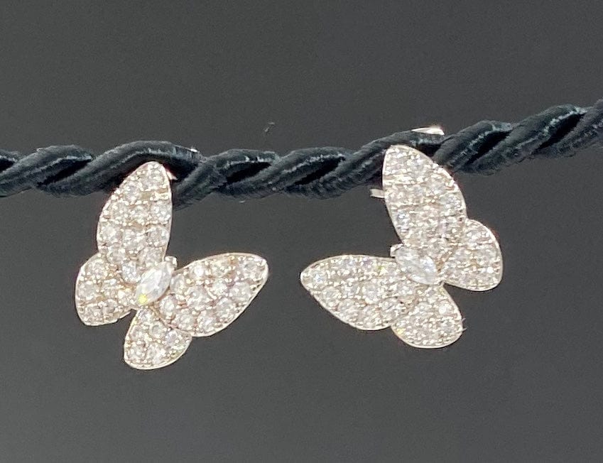Ambiance by Bernadette Earrings CZ CRYSTAL BUTTERFLY STUD EARRINGS