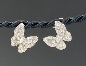 Ambiance by Bernadette Earrings CZ CRYSTAL BUTTERFLY STUD EARRINGS