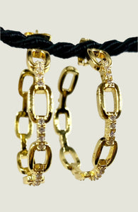 Ambiance by Bernadette Earrings GOLD CHAIN HOOP EARRINGS