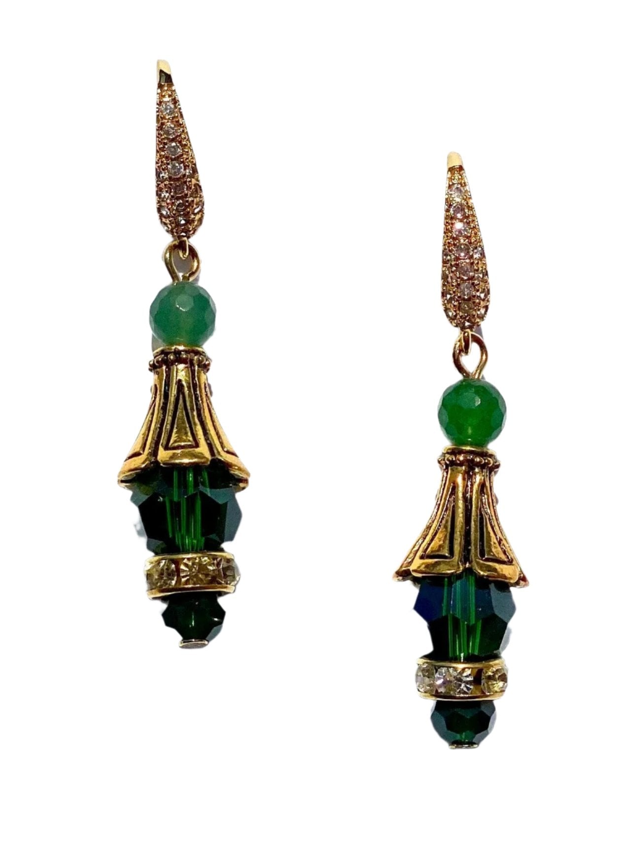 Ambiance by Bernadette Earrings GREEN DROP STYLE EARRINGS - PIERCED