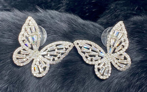 Ambiance by Bernadette Earrings SILVER BUTTERFLY CZ STUDS