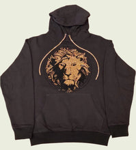 Load image into Gallery viewer, Ambiance by Bernadette Hoodie CRYSTAL LION BLACK HOODIE / WITH CRYSTAL SHOELACE TIE
